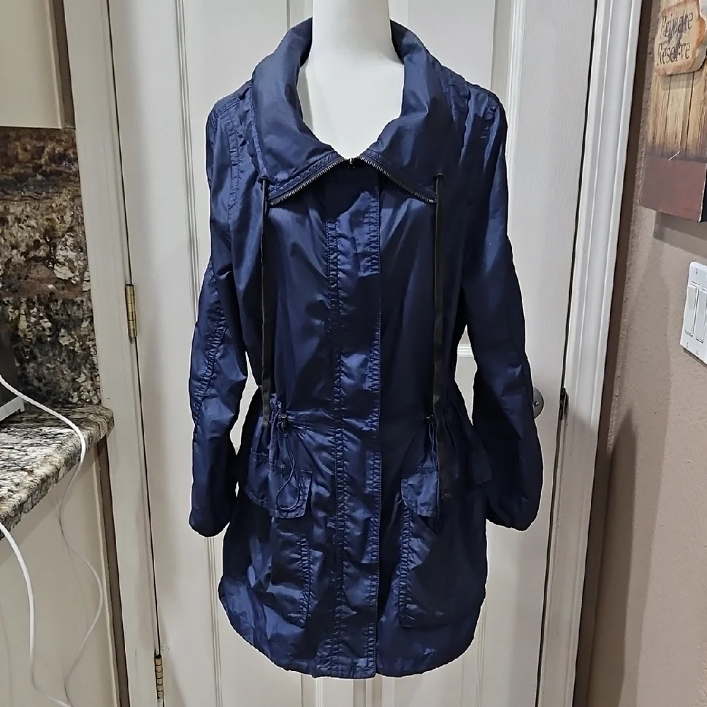 Coach Womens Navy Nylon Lightweight  Jacket Size Small